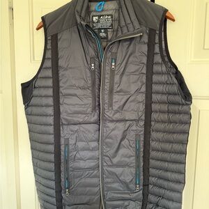 KUHL Men's Charcoal Vest with Blue Accents